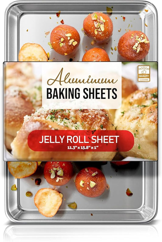 Eatex Aluminum Baking Sheet, Steel Cookie Sheet, 15” x 10” Baking Pan, Warp Resistant Cookie Sheets for Baking Nonstick, Baking Sheets for Oven, Durable Jelly Roll Pan, Durable Sheet Pans for Baking by Eatex