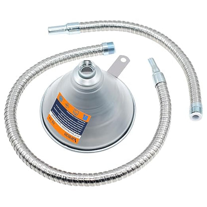 3Pcs 14.84" & 27.56" Steel Bendable Spout Funnel with Filter & Long/Short Hoses for All Automotive Oils, Flexible Long Funnels for Automotive Use for Transmission Fluid, Diesel Fuel, and Other Liquids - Image 2