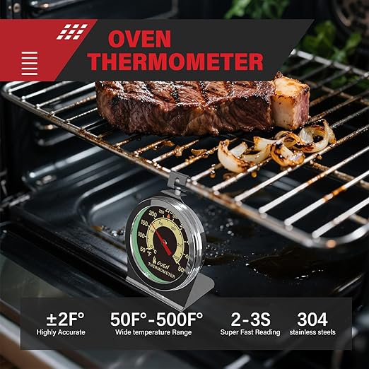 AWLKIM 5 Pack Professional Kitchen Food Thermometer Set – Includes Instant Read Digital Meat Thermometer, Oven-Safe, Ambient Oven Monitoring, Fridge & Candy/Deep Fry for Cooking, BBQ, Baking - Image 4