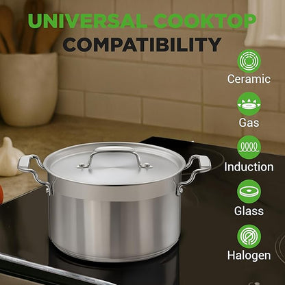 NutriChef 5-Quart Stainless Steel Stockpot with Lid- 18/8 Food Grade Heavy Duty Inox Large Stock Pot for Stew, Soup, Works w/ Induction - Image 7