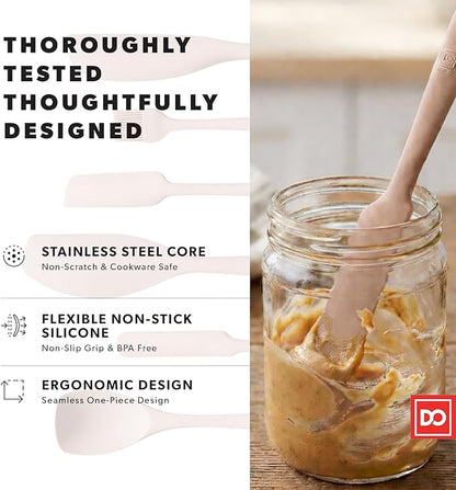 DI ORO 6-Piece Silicone Spatula Set - Rubber Kitchen Utensils for Baking, Cooking & Mixing - Heat-Resistant 600°F BPA Free Spatulas for Nonstick Cookware - Dishwasher Safe (Cashmere Rose)