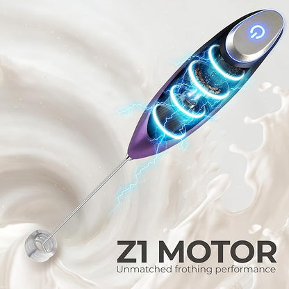 Zulay Kitchen Patented Tornado Triple Whisk Milk Frother with 4 Duracell Batteries – Handheld Foam Maker for Coffee, Lattes, Matcha & Hot Chocolate – Rich, Creamy Froth in Seconds - Galaxy - Image 7