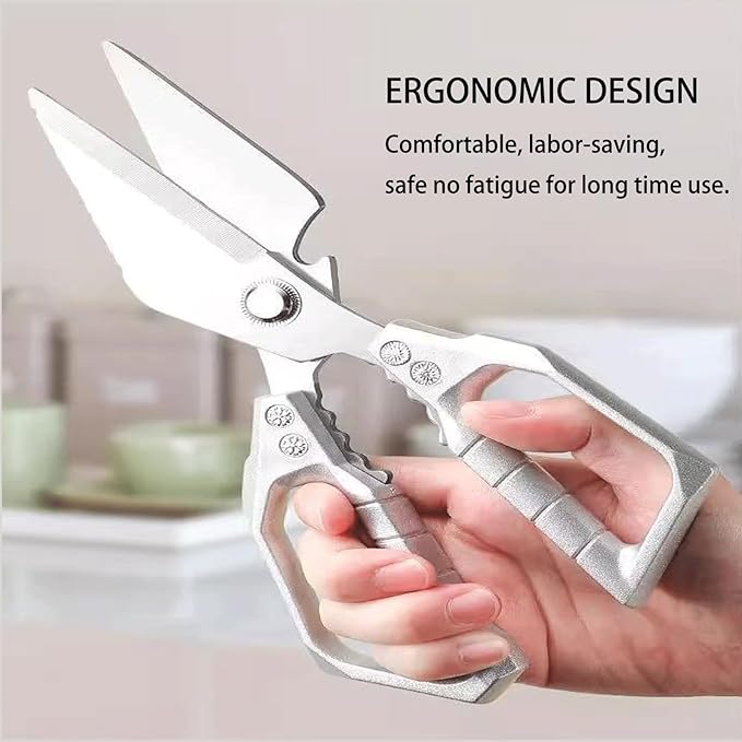 Scissors all Purpose, Stainless Steel Heavy Duty Kitchen Shears, Meat Scissors Heavy Duty Sharp Shears, Poultry Shears Bone Cutting (Sliver)