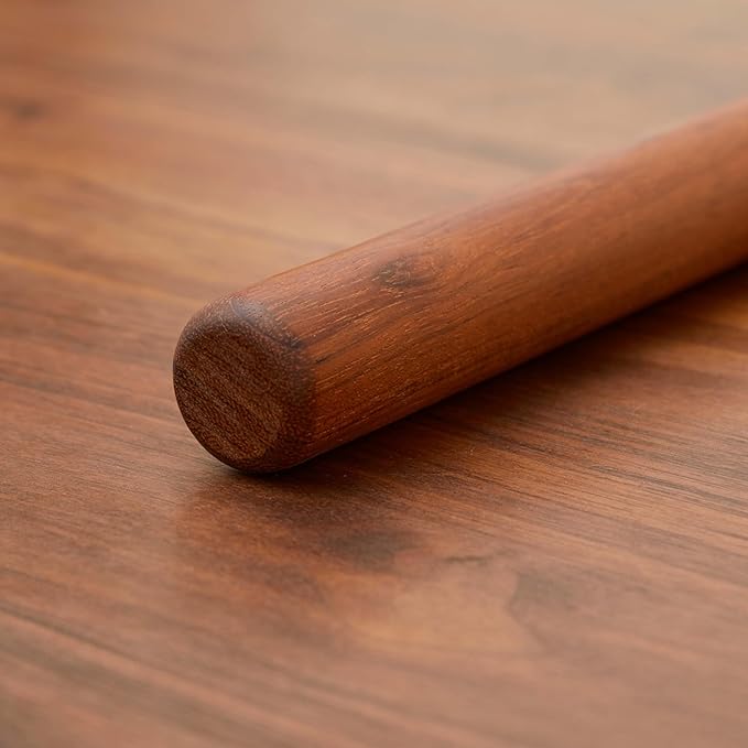 Wood Rolling Pins for Baking- Fulimax 16" Classic Wooden Rolling Pin for Dough, Rodillo Para Masa for Fondant Pizza Pie Crust Cookie Pastry Pasta, Baking Essentials, Rosewood - Image 4