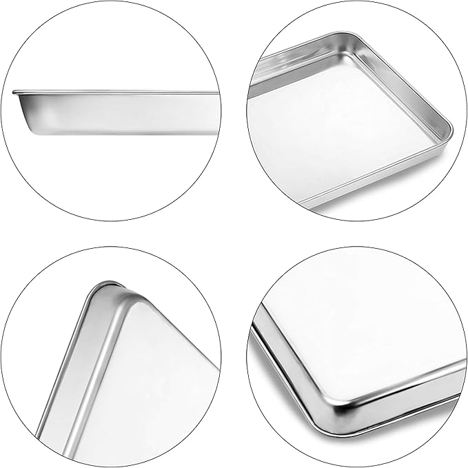 Baking Sheets Set of 2, Bastwe 20 inch Stainless Steel Bakeware Baking Pans, Healthy & Nontoxic & Rustproof & Easy Clean & Dishwasher Safe - Image 5