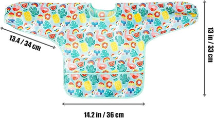 PandaEar 5 Pack Baby Long Sleeve Bibs| Waterproof Full Sleeve Bib for Baby Infant Toddler 6-36 Months