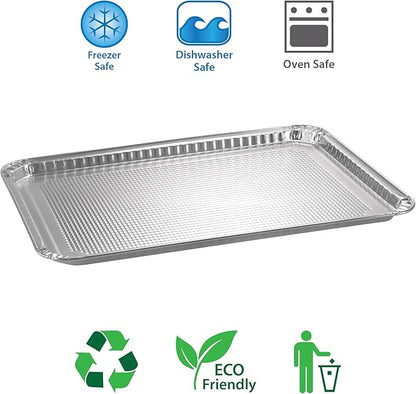 Aluminum Pans Half Size Textured Cookie Sheet 15 Count Durable Nonstick Baking Sheets 15.87" x 11" - Sheet Pan, Baking Tray, Cookie Sheets, Foil pans, Foil trays, Sheet Baking Pans - Image 4