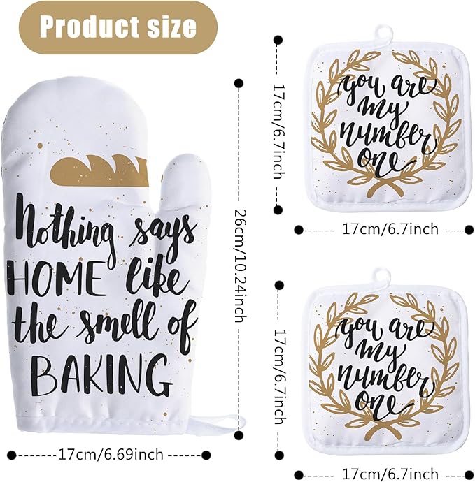 Patelai 6 Pieces Blank Sublimation Oven Mitts Set Include Blank Sublimation Heat Resistance Oven Gloves and Pot Holders for DIY Kitchen Dining Room Accessories