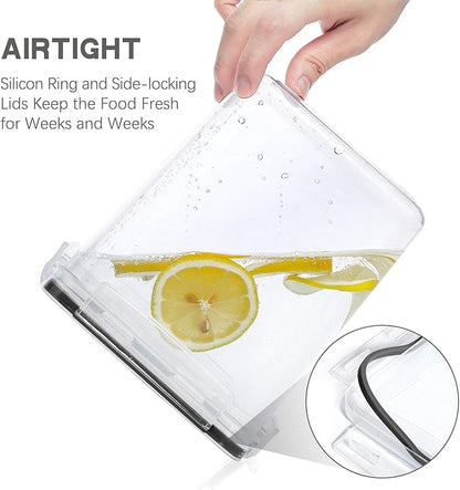 PANTRYSTAR Medium Food Storage Containers with Lids Airtight 3.6L /121.7Oz, for Flour, Sugar, Baking Supply, 3PCS BPA Free Plastic Canisters for Kitchen Pantry Organization - Image 3