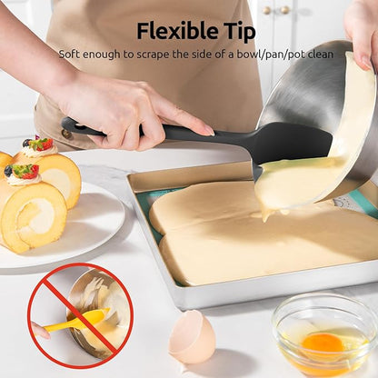 U-Taste Silicone Spatula Set with 600 Degrees Fahrenheit Heat Resistant (Black) - Image 4