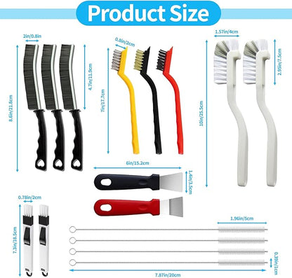 16Pcs Crevice Cleaning Brush Set, Hard Bristle Scrub Brushes Tools for Deep Cleaning Gap,Window Groove Cleaning Brush for Sliding Door, Sill, Tile Lines, Shutter, Corner, Sink, Teapot, Bottle (16 Pcs) - Image 7