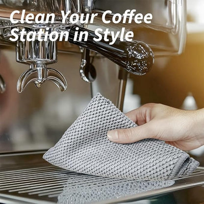 Espresso Accessories Barista Towels 6 Pack – Microfiber Cleaning Cloths for Espresso Machines, Steam Wands & Countertops – Essential Coffee Bar Accessories, 12"x12" - Image 6
