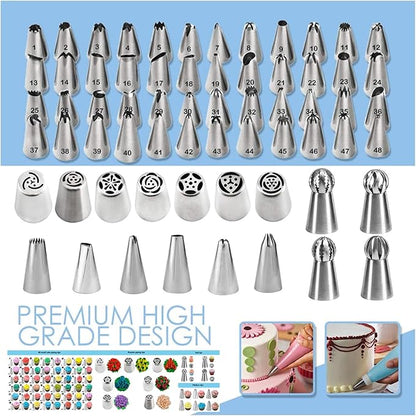 Makmeng Cake Decorating Tools Supplies Kit - 368Pcs Baking Supplies with Storage Case for Beginners - Icing Piping Bags and Tips Set For Cookies, Cupcake & Cake Frosting Fondant Decorating - Image 3
