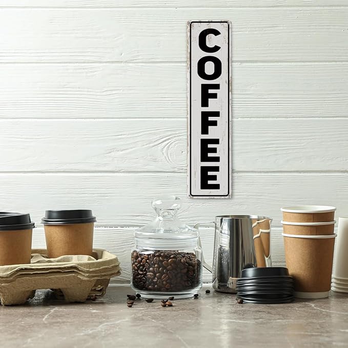 Coffee Wall Art, Retro Metal Tin Sign, Bakery Signs, Vintage Home Decor for Kitchen Bar, Coffee Corner Decoration Accessories, 15.8x4 Inches - Image 4