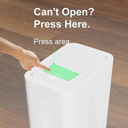 N. NETDOT Bathroom Trash Can with Lid 3 Pack Set,2 Packs 4Gal Slim Kitchen Trash Can and 1 Pack 2.6Gal Garbage Can,Small Trash Bin/Waste Basket for Bedroom,Office(Off White) - Image 7