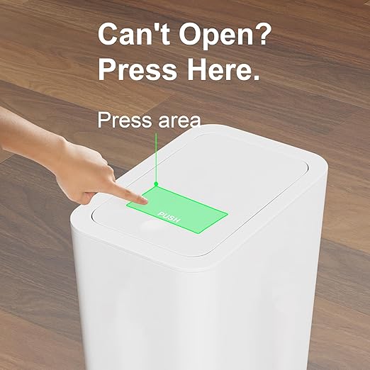 N. NETDOT 3 Pack 2.6 Gallon / 10L Bathroom Trash Can with Lid,Kitchen Garbage Can Small Trash Bin Waste Basket for Bathroom,Kitchen,Bedroom,Living Room,Office - Off White - Image 9