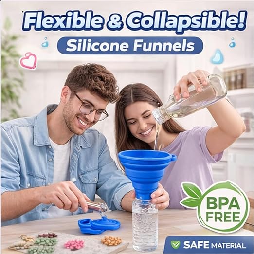 3PCS Silicone Funnel Set, Flexible Rubber Kitchen Funnels for Filling Bottles, Small Medium Large Food Grade Funnel for Essential Oils, Spices, Powder, Cooking, Liquid, Perfume, Flask - Image 7