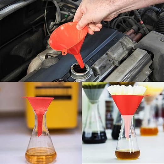 XhjzgcTec 8 Pcs Plastic Funnel Set, Oil Funnels for Filling Bottles or Containers, Multipurpose Wide Mouth Funnels for Kitchen/Laboratory/Garage/Car Liquids/Oil/Dry Goods/Bottles/ - Image 6