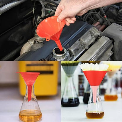 XhjzgcTec 8 Pcs Plastic Funnel Set, Oil Funnels for Filling Bottles or Containers, Multipurpose Wide Mouth Funnels for Kitchen/Laboratory/Garage/Car Liquids/Oil/Dry Goods/Bottles/ - Image 6