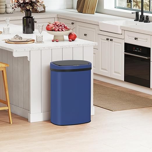 PayLessHere | 13 Gallon Stainless Steel Trash Can | Deep Blue | Automatic Touchless Lid with Motion Sensor | Kitchen Garbage Can with Waterproof Design | for Home, Office, Bathroom | Pack of 1 - Image 2