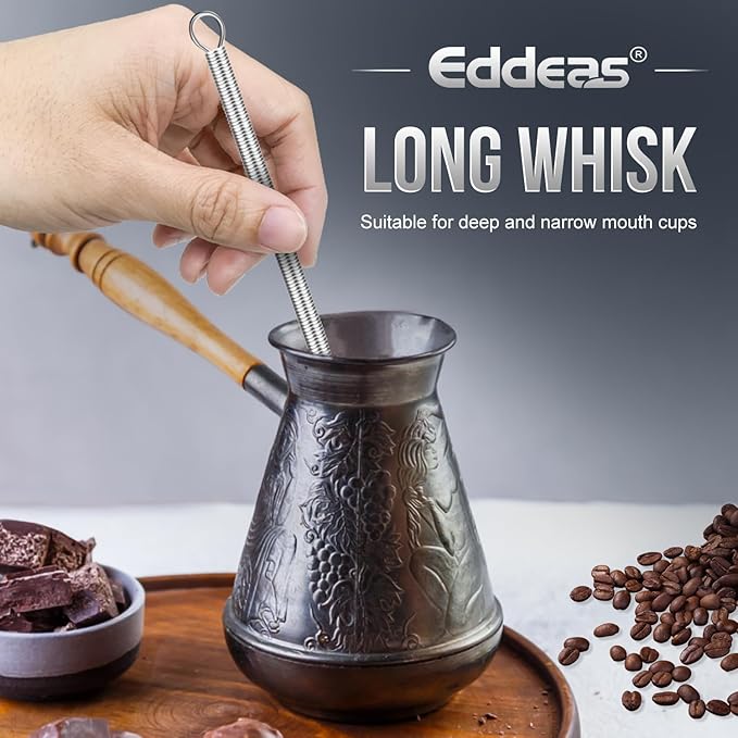 Long Mini Whisks Stainless Steel, Eddeas Skinny Small Whisk 10 inch Tiny Whisk With Long handle for Whisking, Beating, Mixing Sauces, Blending Ingredients Kitchen Small Wisk - Image 4