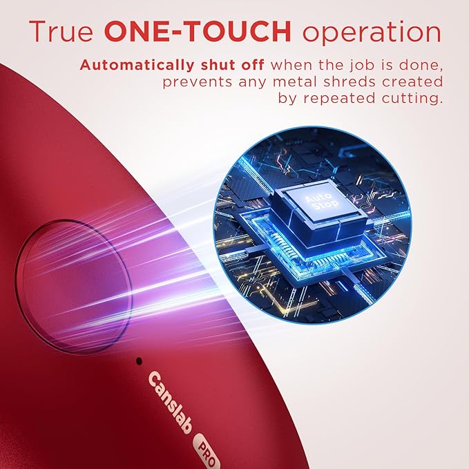 Canslab Ultrablade PRO Auto Stop Can Opener - Rechargeable Electric Can Opener for Kitchen for Seniors with Arthritis- One touch Side Cut Can Opener, Smooth Edge, Handfree, Portable Small Size, Red - Image 2