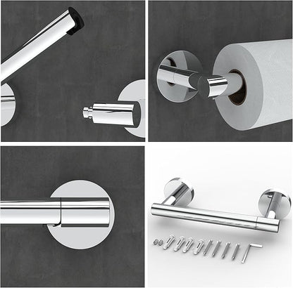RARXTR Toilet Paper Holder Chrome SUS304 Stainless Steel Double Post Pivoting Polish Chrome Toilet Paper Roll Holder Wall Mounted Toilet Tissue Holder for Commercial Bathroom RV, Polished, 2 Pack