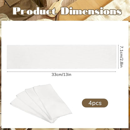 4 Rolling Pin Covers 14.96 x 1.97 Inch Cotton White Rolling Pin Sock Sleeve for Non-Stick Dough Baking Absorbs Excess Flour So Pastries Come out Light and Flakey