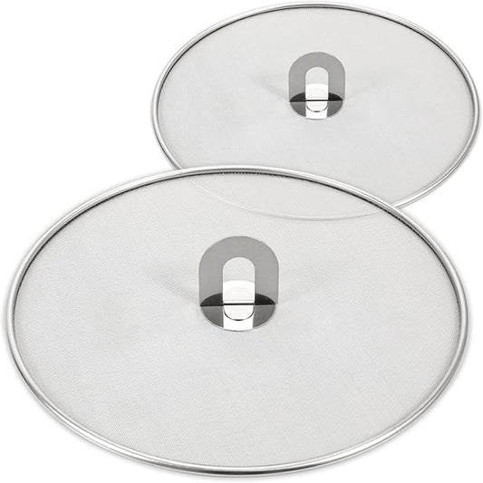 Splatter Screen for Kitchen, Stainless Steel Fine Mesh Splatter Screen for Frying Pan, 10, 13 Inch Grease Splatter Guard with Fold Flat Knob by Unknown