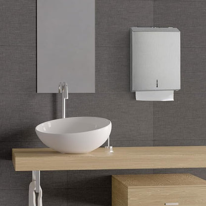 Paper Towel Dispenser Wall Mount - Multifold Trifold Paper Towel Dispensers, Large Capacity Stainless Steel Tissue Holder, Suitable for Bathrooms and Public Places - Image 7