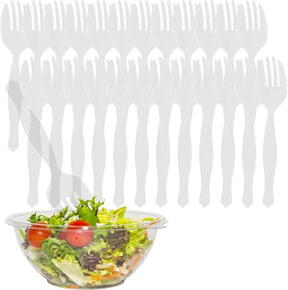 PARTY BARGAINS Disposable Clear Plastic Serving Forks 8.75 Inch – Heavy Duty Clear Plastic Forks for Parties, Catering, Weddings, Events – 24 Count