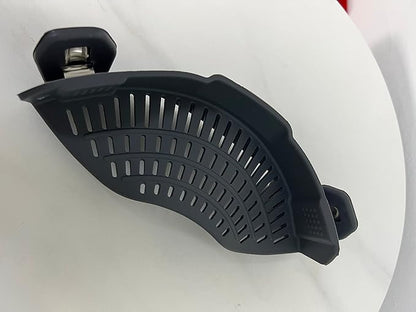 AUOON Clip On Strainer Silicone for All Pots and Pans, Pasta Strainer Clip on Food Strainer for Meat Vegetables Fruit Silicone Kitchen Colander (Gray) - Image 7