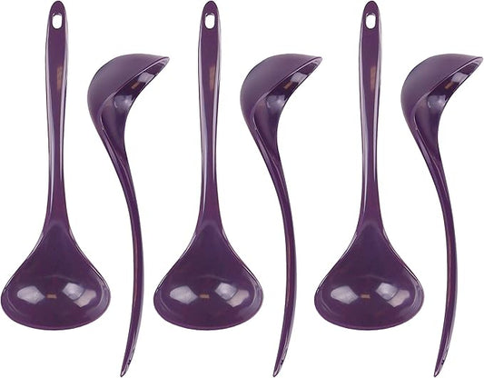 Reston Lloyd Melamine Soup Ladle Kitchen Utensil, Premium Quality Utensil with Heat Resistant Ergonomic Handle, Durable BPA-Free Plastic, 10.5 inch long, 6pc Set, Plum by RestonLloyd