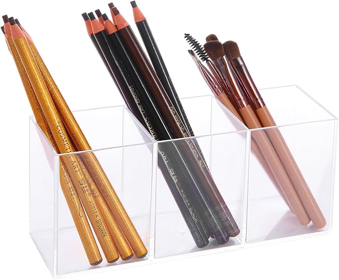 elysolpluv Clear Acrylic Silverware & Pen Organizer Caddy, Transparent Plastic Silverware Holder, Perfect for Office, Bedroom, and Bathroom Storage - Image 4