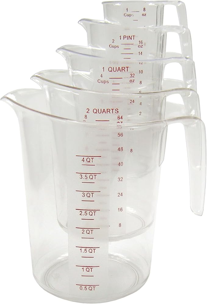Winco 5-Piece Measuring Cup Set, Polycarbonate, Clear - Image 2