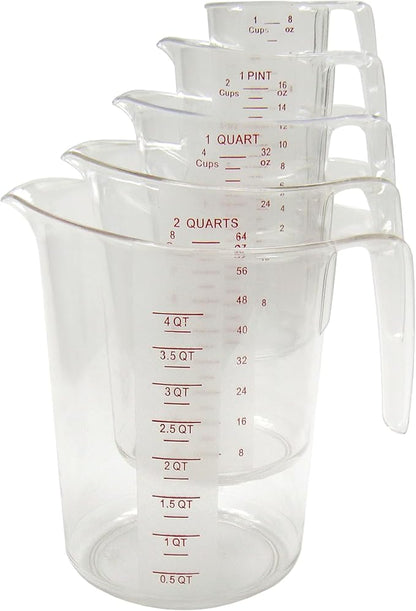 Winco 5-Piece Measuring Cup Set, Polycarbonate, Clear - Image 2