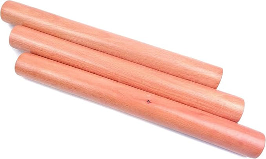 3-Pack 10-Inch Wooden Rolling Pins – Classic 1-Inch Diameter Baking Tools for Dough & Pastry by YOFAN