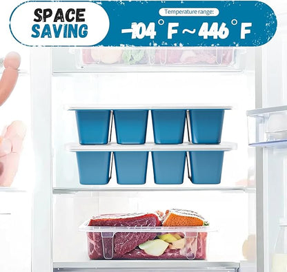 GORCI Ice Cube Tray For Freezer, 16 Large 1/2 Cub Cubes, Silicone Ice Trays For Freezer With Lid, Heavy-duty, Sturdy and Easy to Demold, Suitable for whisky, coffee, Herbs, Purees, 2-Pack - Image 6