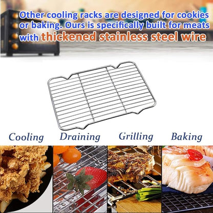 Cooling Rack with 4 Legs Heavy Duty Grill Net 7.9in x 12.4in Roasting Wire Grate Baking Racks, Fit Various Size Cookie Baking Sheet,Oven Dishwasher Safe(7.9"X12.4"31.5X20cm)