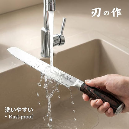 imarku 10 Inch Bread Knife for Homemade Bread Sourdough,German High Carbon Stainless Steel Serrated Knife with Ergonomic Handle,Ultra Sharp Razor Edge Slicing for Crusty Bread Cake,Mothers Day Gifts - Image 7