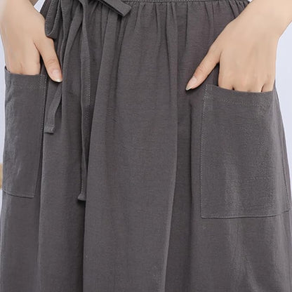 Cotton Linen Half Apron for Women Vintage Waist Apron Ruffle Plain Bright Color for Cooking Painting Artwork