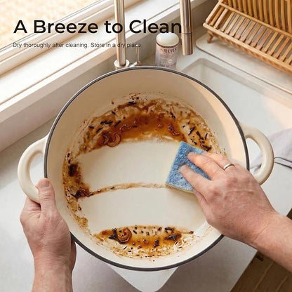Parmedu 5.5QT Enameled Cast Iron Dutch Oven for Sourdough Bread Baking, Easy Cleaning, Versatile for Stewing, Roasting, Braised Chicken, Soup & More - Image 3
