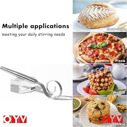 OYV 12-Inch Seamless Dough Whisk, 18/10 Stainless Steel Bread Whisk, Danish Whisk for Sourdough, Pizza, Cookies, Pancake & Waffle, Easy to Clean Sour Dough Tools - Image 9