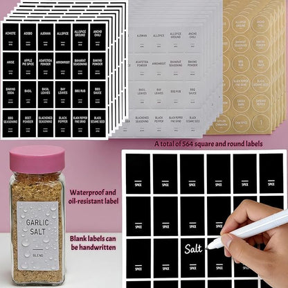 Pink Spice Jars with Labels - 24 Glass Spice with Shaker Lids & Airtight Plastic Caps - 4oz Complete Seasoning Containers Organizer Set for Cabinet, Drawer & Rack (Deeppink) - Image 6