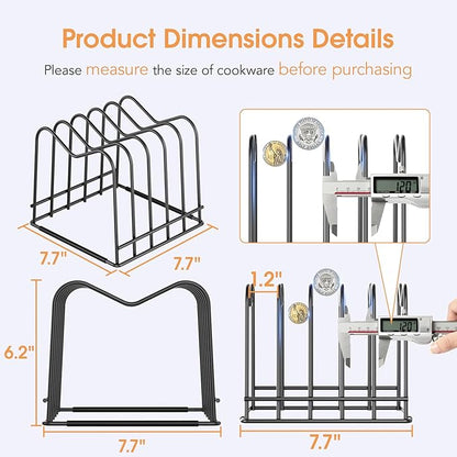ORDORA Cutting Board Holder Stand Rack Organizer for Cabinet, 5mm Wire Storage Rack for Countertop, Baking Cookie Sheet Pan Organizer inside Cabinet, Chopping Board Holder for Pots, Lids and Skillets - Image 4