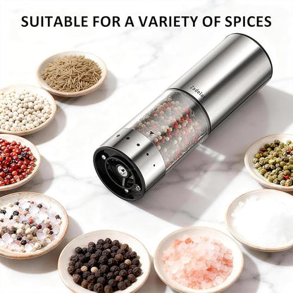 Rechargeable Electric salt and pepper grinder set with Storage Base,Automatic Refillable Salt and Pepper Shakers with LED Display,Upgraded Large Capacity,External Adjustable Coarseness for Mom Gifts