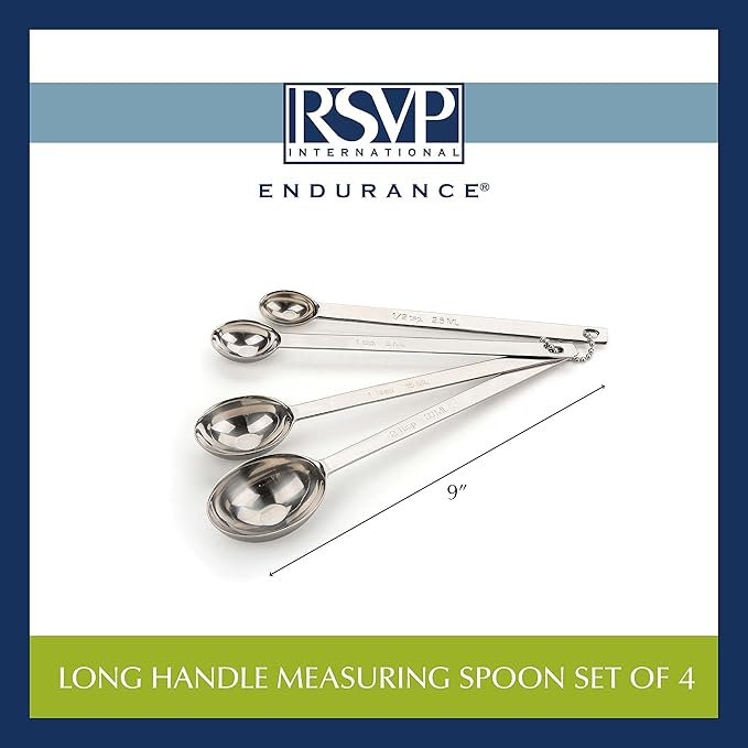RSVP International Measuring Spoons, Long, Stainless Steel - Image 7
