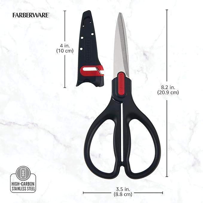 Farberware Self-Sharpening Stainless Steel All-Purpose Shears with Edgekeeper Sleeve - Image 3