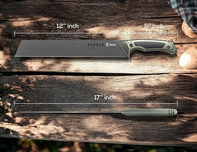12 Inch Slicing Carving Knife - Rust-Resistant Full-Tang Steel, G10 Non-Slip Outdoor Handle - BBQ & Brisket Knife for Spanish Ham, Turkey - Professional Chef Knife-Gift For Men