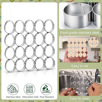 AIERSA Mini Egg Cookie Cutter,Round Small Easter Cookie Cutters,1.2 Inch Tiny Egg Shaped Cracker Cutter,20 Cavity Metal Stainless Steel Easter Cracker Cutters